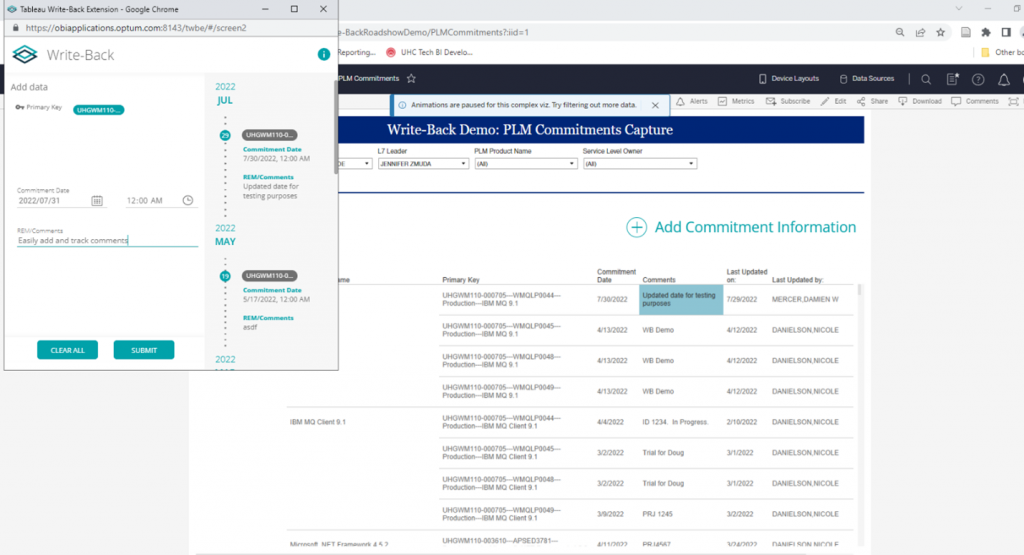 Optum: Replace Excel With Write-Back And Track All The Inputs